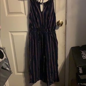 Wide Leg Striped Jumpsuit